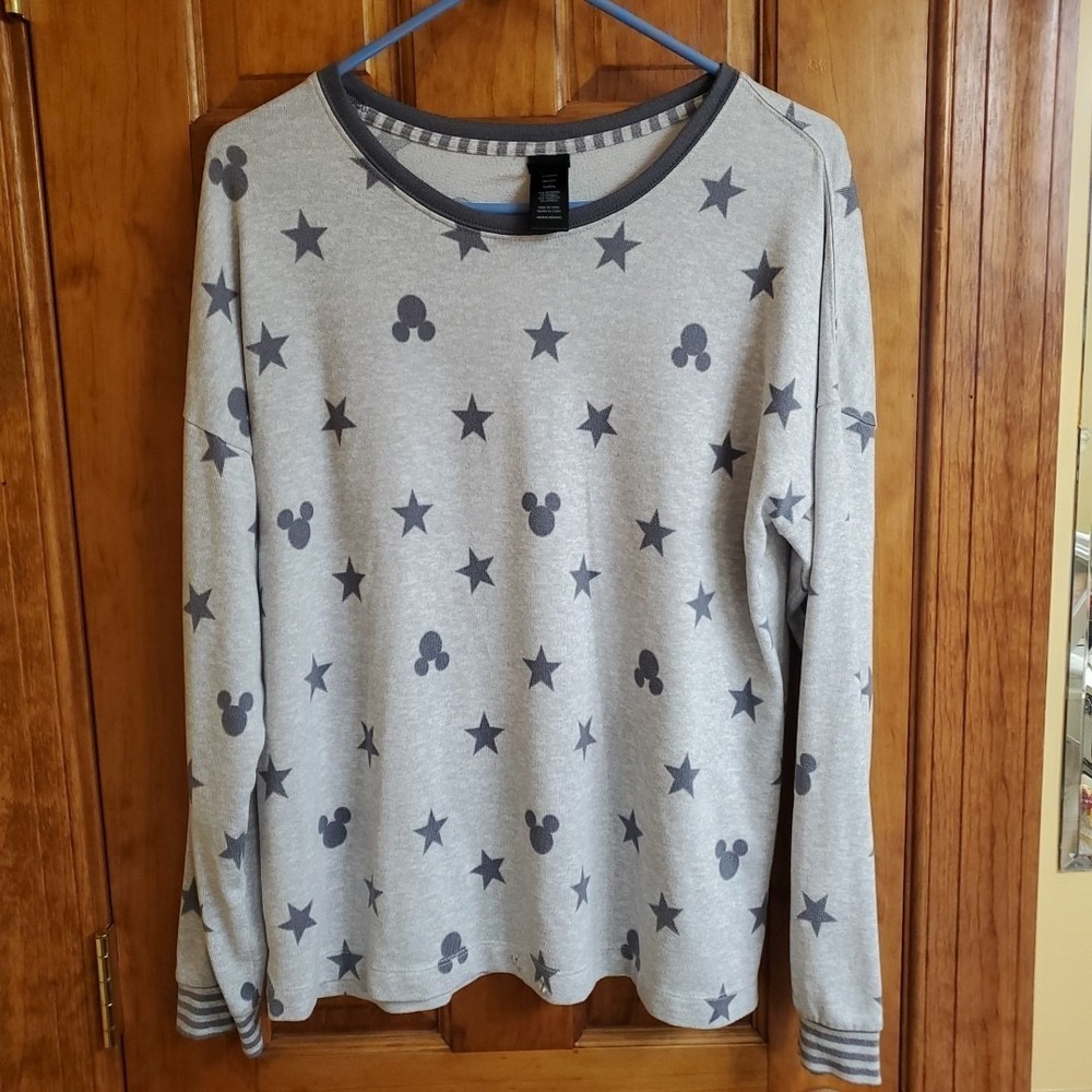 Disney Mickey Mouse Womens Grey 2PC Pajama Set Size M Sleepwear - Picture 3 of 15